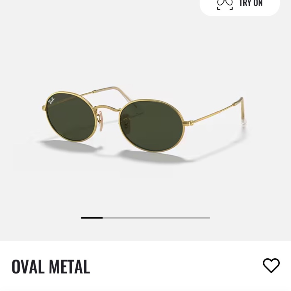 Ray-Ban Oval Metal Sunglasses - Gold Frame with Dark Lenses